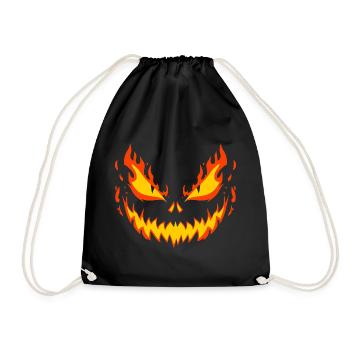 Inferno Skull Grin - Drawstring Bag - black - Front