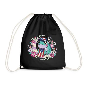 Pastell Goth Kawaii Coqui Puerto Rico - Turnbeutel - Schwarz - Vorne