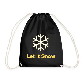 Golden Snowflake - Let It Snow - Drawstring Bag - black - Front