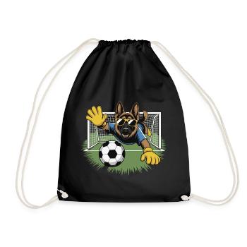 Torwart Hund mit Sonnenbrille - Turnbeutel - Schwarz - Vorne