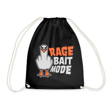 Rage Bait Fashion Seagull Bird Nasty Funny Provocation - Drawstring Bag - black - Front
