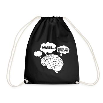 Brain Thoughts Comic - Drawstring Bag - black - Front