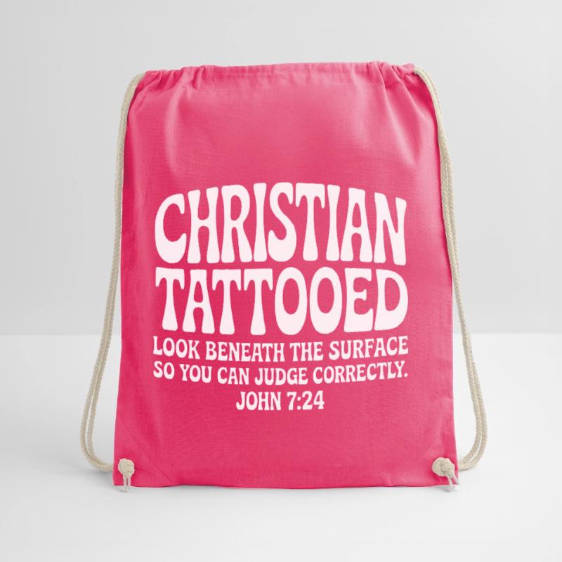 Christian Tattooed Look Beneath Surface Drawstring Bag