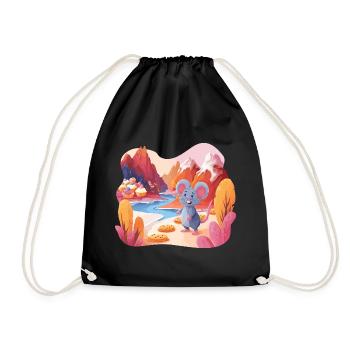 Sugar Scenery Mouse Adventure - Drawstring Bag - black - Front