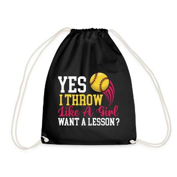 Yes I Throw Like A Girl Want A Lesson  - Sac de sport léger - noir - Devant