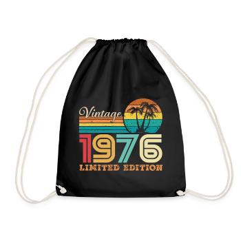 1976 Vintage 1976 Retro-Geburtstagsgeschenk - Turnbeutel - Schwarz - Vorne