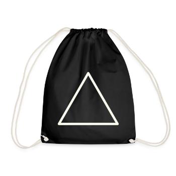 Geometric Shape Triangle Outline - Drawstring Bag - black - Front