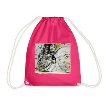 An old man remembers - Drawstring Bag - fuchsia - Front