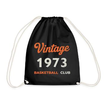 Vintage 1973 – Basketball Club Retro Birth Year - Drawstring Bag - black - Front