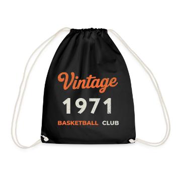 Vintage 1971 – Basketball Club Retro Birth Year - Drawstring Bag - black - Front