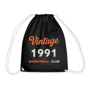 Millésime 1991 – Année de naissance rétro du Basketball Club - Sac de sport léger - noir - Devant