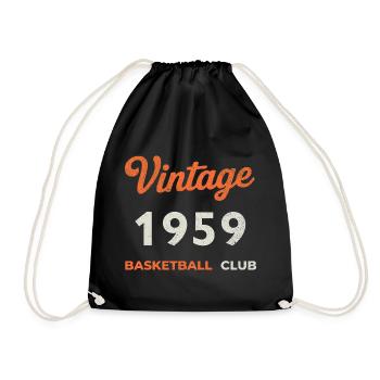 Vintage 1959 – Basketball Club Retro Birth Year - Drawstring Bag - black - Front