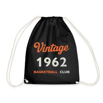 Vintage 1962 – Basketball Club Retro Birth Year - Drawstring Bag - black - Front