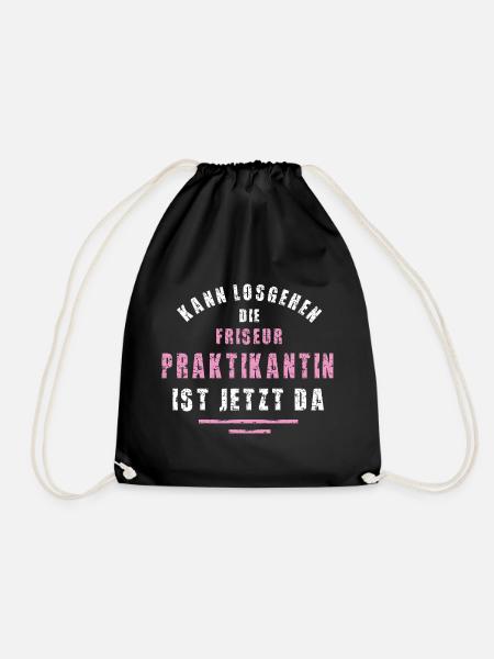 Hairdressing intern, thank you for your internship at the hair salon - Drawstring Bag - black