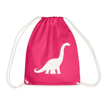 Silhouette de dinosaure à long cou - Sac de sport léger - fuchsia - Devant
