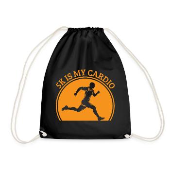 Courir un 5 km est mon cadeau de coureur cardio marathonien - Sac de sport léger - noir - Devant