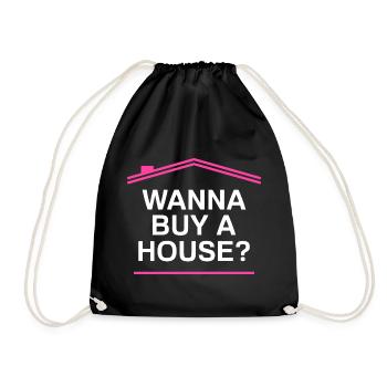 Acheter une maison ? Agent immobilier drôle - Sac de sport léger - noir - Devant