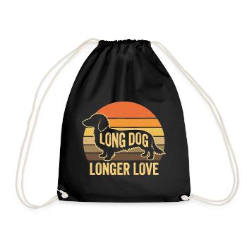 Silhouette rétro teckel - Long Dog Love - Sac de sport léger - noir - Devant