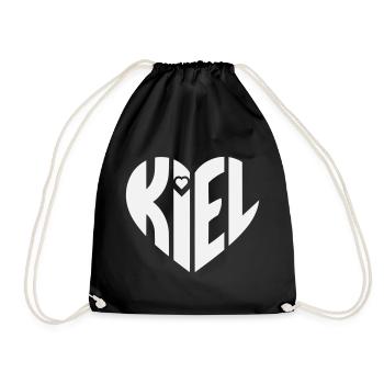 Kiel Heart Typography - Drawstring Bag - black - Front