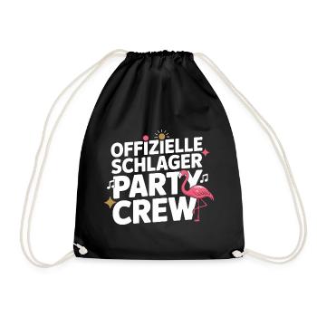 Schlager Party Crew Mallorca Flamingo JGA Malle - Turnbeutel - Schwarz - Vorne