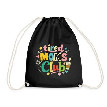 Club des mamans fatiguées - Humour des mamans cafétériques - Sac de sport léger - noir - Devant
