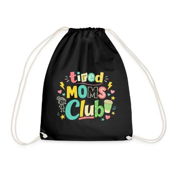 Club des mamans fatiguées - Humour des mamans cafétériques - Sac de sport léger - noir - Devant
