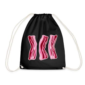 Bacon Bacon Food Funny Meat Foodie - Drawstring Bag - black - Front