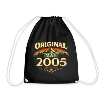21st Birthday Gift Original May 2005 - Drawstring Bag - black - Front