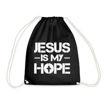 Jesus is my hope - Drawstring Bag - black - Front