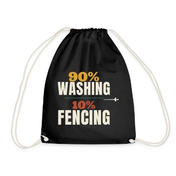 Escrime 90 % Lavage 10 % Escrime Épée drôle Escrimeur - Sac de sport léger - noir - Devant