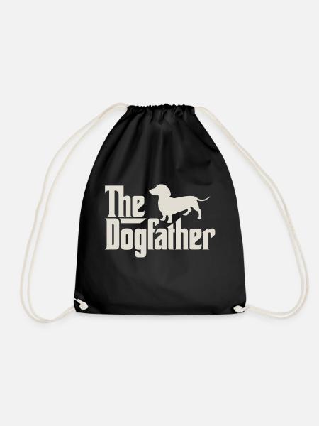 The Dogfather - Dachshund, Short-haired Dachshund, Teckel - Drawstring Bag - black
