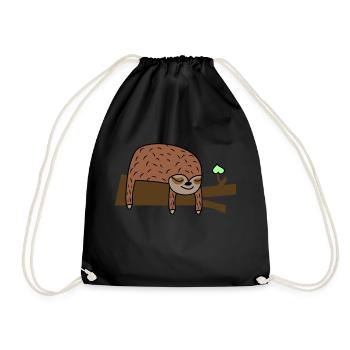 Cute sloth - Drawstring Bag - black - Front