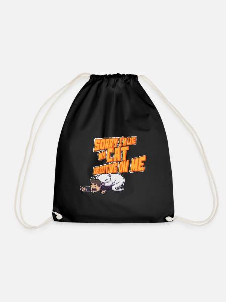 Sorry I'm Late My Cat Was Sitting On Me - Katzen - Turnbeutel - Schwarz