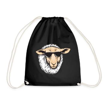 Cool Sheep With Sunglasses - Herd Farm - Drawstring Bag - black - Front