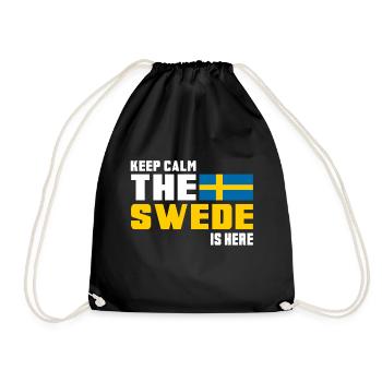 Keep Calm The Swede is Here/ Schweden Geschenk - Turnbeutel - Schwarz - Vorne