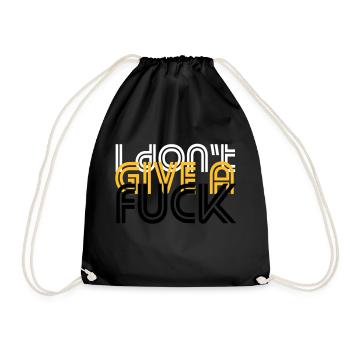 i do not give a fuck - Drawstring Bag - black - Front