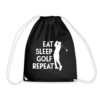 Eat Sleep Golf Repeat - Drawstring Bag - black - Front