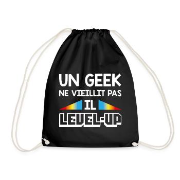 Un geek ne vieillit pas, il level-up - Sac de sport léger - noir - Devant