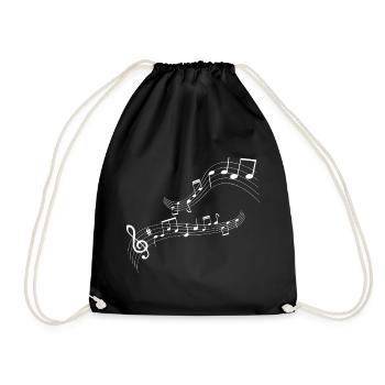 Flowing note melody - Drawstring Bag - black - Front