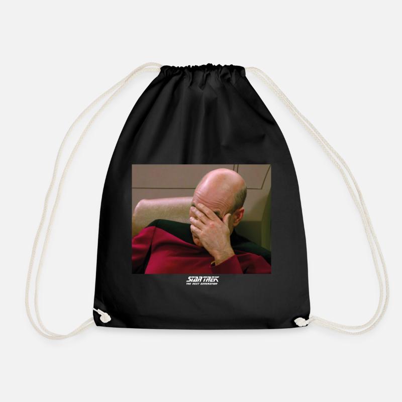 Star Trek The Next Generation Picard Facepalm - Drawstring Bag - black