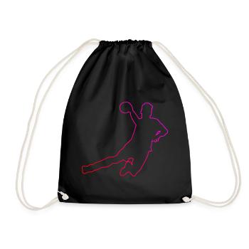 Handball Men's Handball Players Handball Games - Drawstring Bag - black - Front