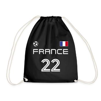 France 2022 France Jersey Football Fan - Drawstring Bag - black - Front
