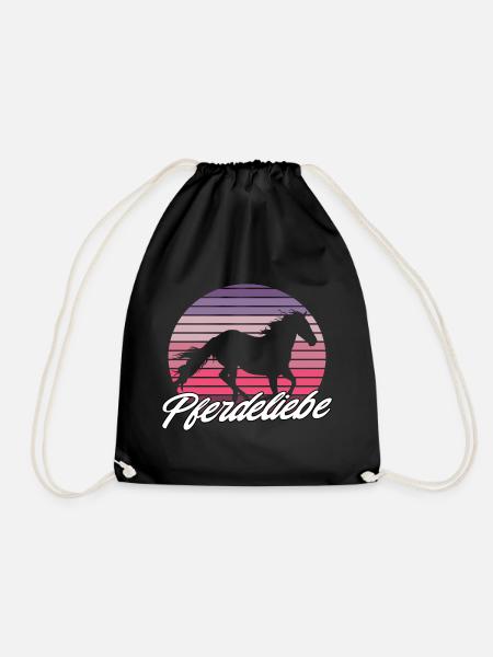 Pferd Pferdeliebe - Turnbeutel - Schwarz