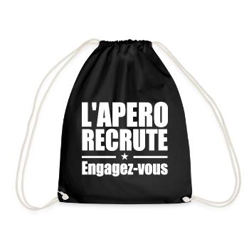 L'apéro recrute Engagez-vous - Sac de sport léger - noir - Devant
