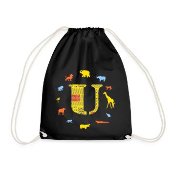 africa u - Drawstring Bag - black - Front