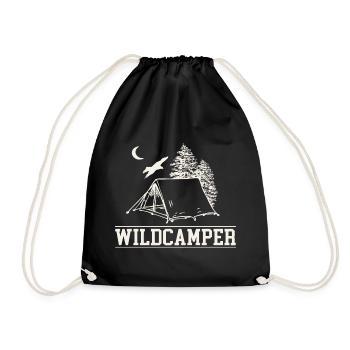 Wildcamper Tent in the Forest Leisure Shirt - Drawstring Bag - black - Front