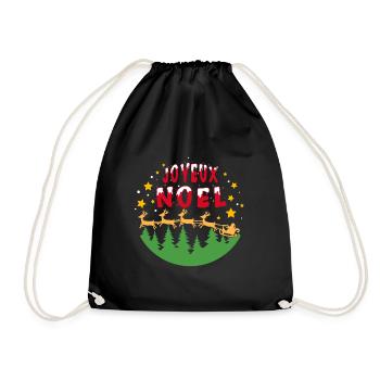 joyeux noël traineau et étoiles - Sac de sport léger - noir - Devant