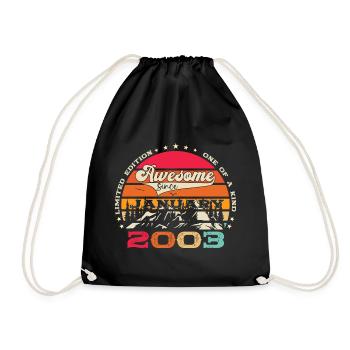 Année 2003 Janvier 20e anniversaire cadeau homme - Sac de sport léger - noir - Devant