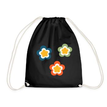 Fleur Motif Rétro Hippie Festival des années 70 - Sac de sport léger - noir - Devant