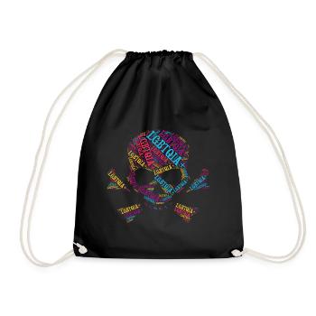 LGBTQIA+ T Shirt Skull Word Cloud LGBT Gay Pride - Drawstring Bag - black - Front